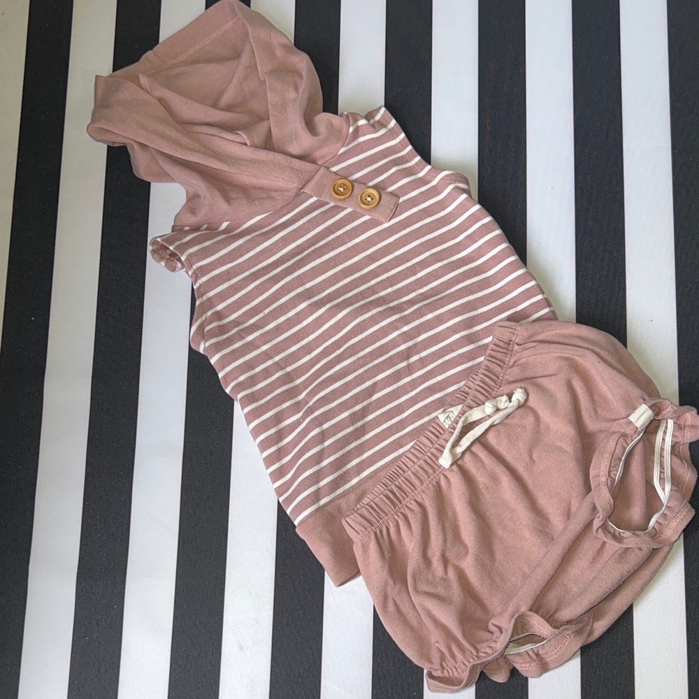 Little road co Striped Pink Sleeveless bloomer set